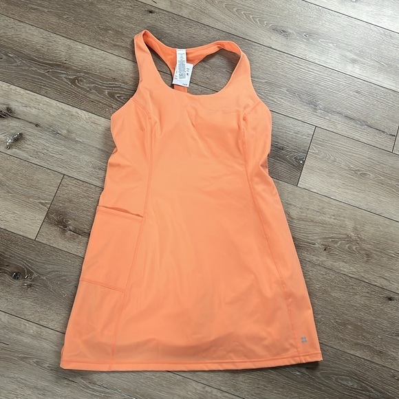 Sweaty Betty Power Workout Dress in Tangerine Orange New - Picture 3 of 14